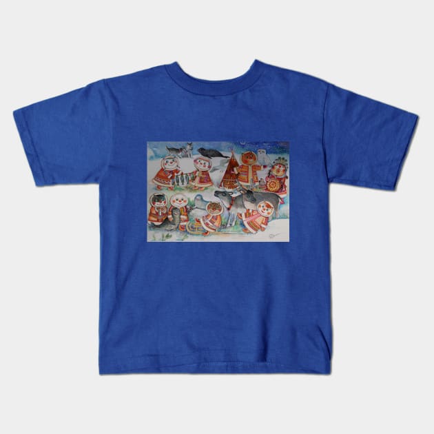 Alaska cats Kids T-Shirt by CATS ART